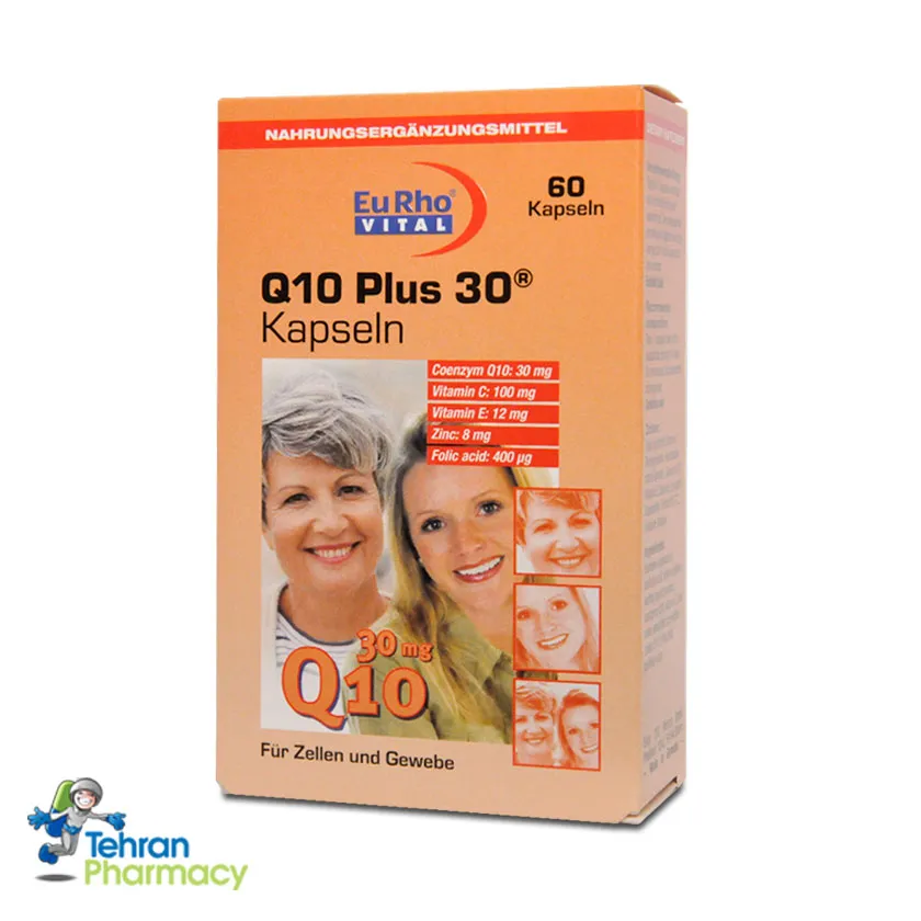 کپسول کیوتن پلاس یوروویتال Eurho VITAL Q10 plus 30 mg